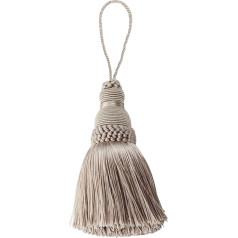 Fransenband Dekoborte 4 stücke Home Decor Hängende Seil Seide Quaste Fransen Quaste Trim Dekoration Key Quasten Für DIY Verzierungen Vorhang Zubehör (Color : Khaki)