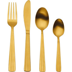 Mikasa Gold Cutlery Set in Gift Box Stainless Steel Set of 16 for 4 People