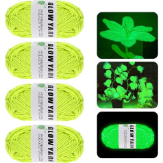 Luminous Hand Knitting Yarn, Crochet Yarn, Pack of 4 DIY Fabric Polyester Hand Knitting Luminous Yarn, Glow in the Dark for Crafts & Sewing Beginners, Scarf Cardigan DIY Art (Yellow)