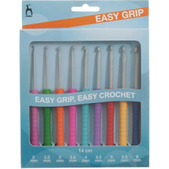 Pony Easy Grip Häkelnadel Set, Kunststoff, Mehrfarbig, 8 x 6 x 21.3 cm