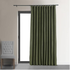HPD Half Price Drapes Signature Velvet Blackout Curtains for Living Room 100 x 120 cm Extra Wide VPCH-VET190622-120 (1 Panel) Hunter Green