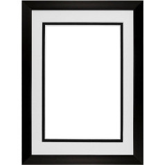 Rainbow Strip Matte Black and Matt White Picture Frame Photo Frame Poster Display Snap Frame with Double Mount – Choose with Real Glass and Perspex Glass – DM R Blkmatandwhtmat PX – RL Glsparent