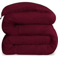 Utopia Bedding All Season Duvet 250gsm - Plush Siliconised Fibre Filling - Box Stitched (Burgundy, Queen)