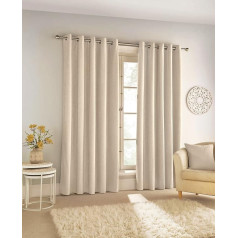 Enhanced Living 100% Blackout Velvet Chinille Eyelet Curtains for Bedroom Living Room (90