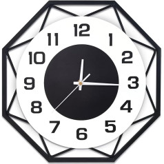 TOHOOYO Metal Large Wall Clocks Decor Modern Silent Big Wall Clock Non Ticking Battery Operated Quartz Clock for Living Room Kitchen Bedroom Decorative Bathroom Outdoor 14 Inches