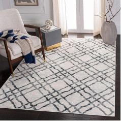SAFAVIEH Traditional Rug for Living Room Dining Room Bedroom - Isabella Collection Short Pile Ivory and Grey 3 ft x 5ft
