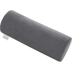 Bodyprotect Neck Bolster with Soft Microplush Cover, Orthopaedic Neck Pillow, Positioning Roll, Knee Roll, Memory Foam, 15 x 40 cm, Grey