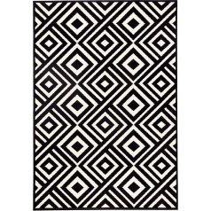 Designer Velour Rug Art Black/Cream