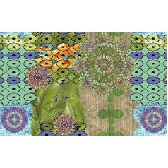 Vilber Bohemian Mandala Carpet, Vinyl, multicoloured, 75 x 120 x 0.2 cm