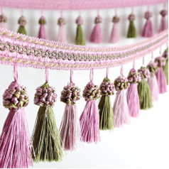 Curtains, Splash, Embellishments Curtain Tassel Sewing Fringe Trim Braided Beads Ball Tassel Trimming DIY Home Tablecloth Lampshades Decoration (Color : 8, Size : 1 Meter) (Color : 6, Size : 1