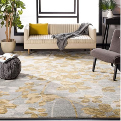 Safavieh Evoke Collection EVK236P Floral Non-Shedding Living Room Bedroom Rug 5ft x 8ft Grey/Gold