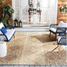 SAFAVIEH Beachhouse Collection Transitional Rug Indoor & Outdoor Short Pile Cream and Beige 201 x 201 cm
