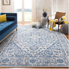 Safavieh Collezione Traditional Rug for Living Room, Dining Room, Bedroom Brentwood Collection, Short Pile, Navy, 160 x 229 cm, Polypropylene (PP), Dark Blue/Light Grey