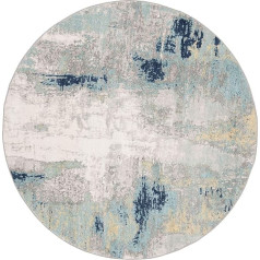Safavieh Jasper Collection JSP101A Modern Contemporary Abstract Area Rug, 5' Round, Grey/Gold