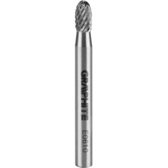 Graphite HM metāla frēze, E tipa (ovāla), 6 x 10 mm, kāts 6 x 45 mm