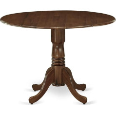 East West Furniture Modern Table DLT-AWA-TP Wooden Dining Table with Round Table Top 42 x 29.5 cm - Walnut Finish, 42 x 29.5 cm