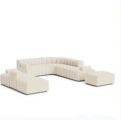 Tabker Sofa Modular Fabric Sofa Mid-Ancient Style Light Combination Milky White Sofav Sectional Sofa Furniture