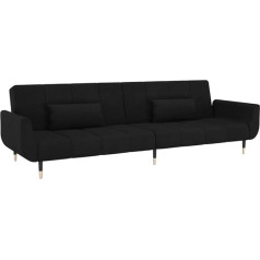 Vidaxl Sofa Bed 2-Seater Sofa Couch with Sleep Function, Sofa Bed Guest Bed with 2 Cushions, Sofa Bed Living Room, Modern, Black Velvet