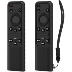 Sikai Pack of 2 Remote Control Case for Samsung 2023 SolarCell TM2360E BN59-01432J BN59-01432A, Remote Control Case for Samsung Neo QLED OLED TV TM2361E Remote Cover with Lanyard (Black
