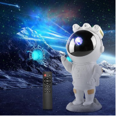 Astronaut LED Starry Sky Projector, Galaxy Star Projector Spaceman Night Light, Planetarium Projector with Timer and Remote Control, Bedroom Ceiling Projection Lamp, Gift for Children and Adults