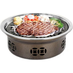 Runder rauchfreier Indoor Commercial Home Holzkohle-Edelstahlgrill Outdoor Portable Grill
