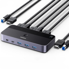 2in1 slēdzis Slēdzis HDMI / USB-A / USB-B / USB-C / microUSB melns