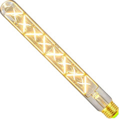 TIANFAN Edison Classic Long Test Tube T28 300mm Zigzag Design Straight LED Filament 6W Dimmable Specialty Decorative Light Bulb (Clear)