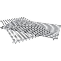 GFTIME 7637 Stainless Steel Cooking Grate 44.5 x 26 cm for Weber Spirit Ⅱ 200 Series, Cooking Grates for Spirit E210/220 S210/220 Gas BBQ Grills (with Front Control Buttons), Cooking Grate Replacement