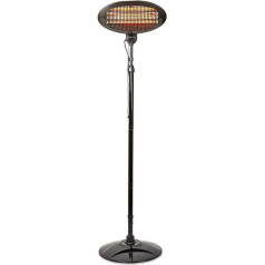 Patio Heater | 2000 W | 3 Heat Settings | Trip Protection | IP34 | Black