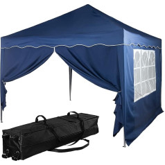 Instent® Basic 3 x 3 m folding gazebo, aluminium gazebo, waterproof (SGS-tested) + UV protection 50+ (Tested by the German Technical Supervisory Association, Rheinland), incl. Accessories, Choice of colours: Side panels - Colours: white champagne, blue, 
