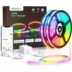 VOCOlinc Smart RGBIC Pro LED Strip Lights 10 m, LED Strip Works with Apple HomeKit, Alexa and Google Assistant, DIY Coated Light Strip Sync with Music, Suitable for Home Bedroom