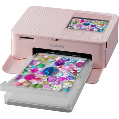 Canon SELPHY CP1500 Mini Photo Printer Mobile Portable on the Go (up to Postcard Size 10 x 15 cm, WLAN, Wireless, Thermosublimation, App, Colour Stable 100 Years) Pink [Without Ribbon / Paper without