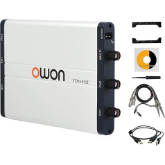 OWON USB Oscilloscope VDS1022I PC Based 2+1(Multi) Channels Portable Oscilloscope Virtual Oscilloscope 25MHz Bandwidth with Channel Isolation Oscilloscope for DIY Automotive Oscilloscope