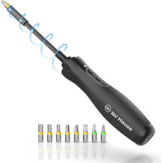 Wiha Electric Screwdriver with 8 Precision Bits, for Home Use, 11-Piece Battery-Operated Screwdriver Set with Adjustable Torque, Magnetic Bit Head and LED Light for Accurate Lighting