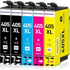 SINOPRINT 405XL Ink Cartridge Set of 5 Compatible with Epson 405 XL Cartridges for Workforce WF-7310 WF-7830 WF-7835 WF-7840 WF-7835 Workforce Pro WF-3820 WF-3825 WF-4820 WF-4825 WF-4830