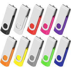 AreTop 10pcs 16GB USB 2.0 Flash Drive with Memory for Laptop PC Car