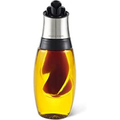 Cole & Mason H103069 Bristol Duo öl und Essig Spender, 450ml öl 50ml Essig, Olivenölspender, Glasspenderflasche, Glas/Edelstahl