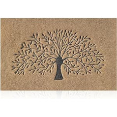 AOAOPQ Welcome Mat Outdoor Indoor Tree of Life Door Mats Heavy Duty Non-Slip Entrance Hallway Kitchen Easy Clean 23.6x35.4 Inch (60x90cm), Brown