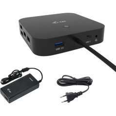 I-tec usb-c hdmi dp doks pd100w/2x lcd doks + lādētājs-c112w