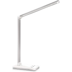 ‎Oxylops LED Desk Lamp, Table Lamp with Eye Protection, Dimmable, Touch Control, with 10 Brightness Levels, 5 Lighting Modes, USB Charging Port