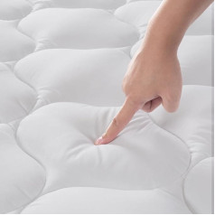 DUANDUAN Mattress Topper 140 x 200 cm, Soft Topper, Mattress Topper with Deep Pockets, Machine Washable Mattress Protector, White