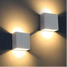 Sobrovo Wall Lights Outdoor LED 12 W Indoor Wall Lighting Warm White 3000 K IP65 Waterproof Lights Up and Down Modern Wall Lamp for Living Room Bedroom Stairs Light 2 Pieces