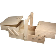 RAYHER 48216000 Wood Sewing Box – FSC Mixed Credit Paper 34 x 20 x 21.5 cm, Wood, natural, 12 x 31 x 37.5 cm