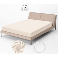 RIQINXIN Ground Fitted Sheet 198 x 203 x 35 cm Fitted Sheets with Silver Fibre Grounding Mat Made of 95% Organic Cotton with 5% Silver Chamfer Grounding Energy for Better Sleep 200 x 200 cm
