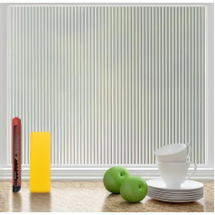 Sevenpers Window Film Privacy Glass Window Film Frosted Static Cling Stripe Pattern No Adhesive for Bathroom Home Office Frosted 59.5x400cm