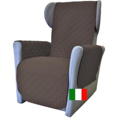 Moonange - 1 seater armchair cover with armrests - seat 55 cm - waterproof armchair sofa cover - protective cover - non-slip - stain - reversible - scratches - frost - brown