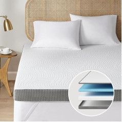 Degrees of Comfort Double Layer Memory Foam Mattress Topper for Pressure Relief, Mattress Topper Super King with Non-Slip Cover, Superking Topper with Oeko-Tex 100 & CertiPUR-US (8 cm, 180 x 200 cm