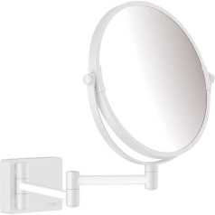 hansgrohe AddStoris Cosmetic Mirror Pivoting Makeup Mirror Matt White