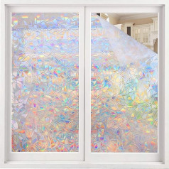 Volcanics Privacy Window Film, Decorative Window Film, 3D Reflective Window Film, 44.5 x 300 cm, Non-Adhesive Window Stickers, Static Cling Window Cling