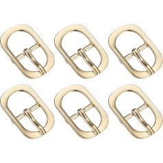 sourcing map Metal Roller Buckle, 6 Pieces Single Prong Belt Buckle, Oval Center Bar Buckles for DIY Accessories